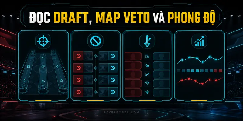 Đọc draft, map veto và phong độ esports