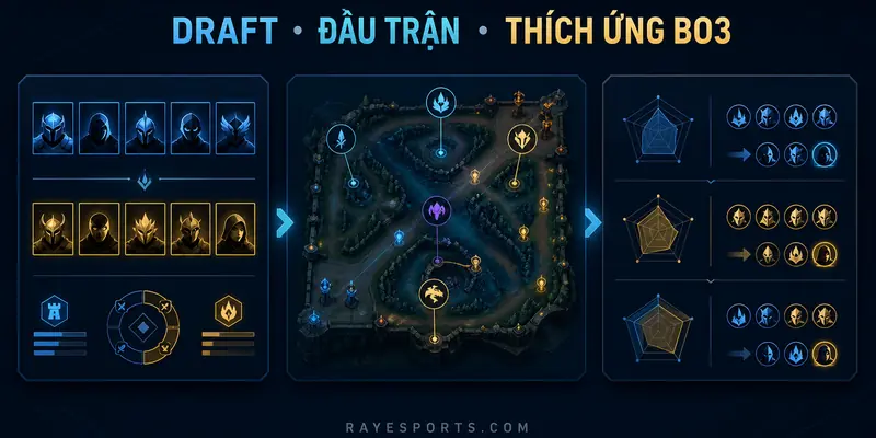 Phân tích draft, đầu trận và thích ứng BO3 khi soi kèo WE vs TT