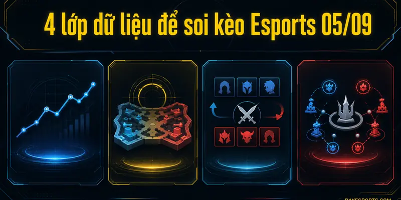 4 lớp dữ liệu để soi kèo Esports 05/09