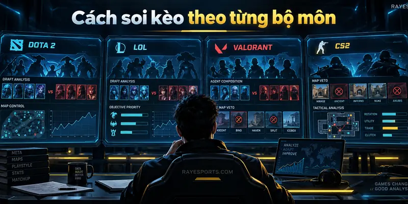 Cách soi kèo theo từng bộ môn Dota 2, LoL, Valorant và CS2