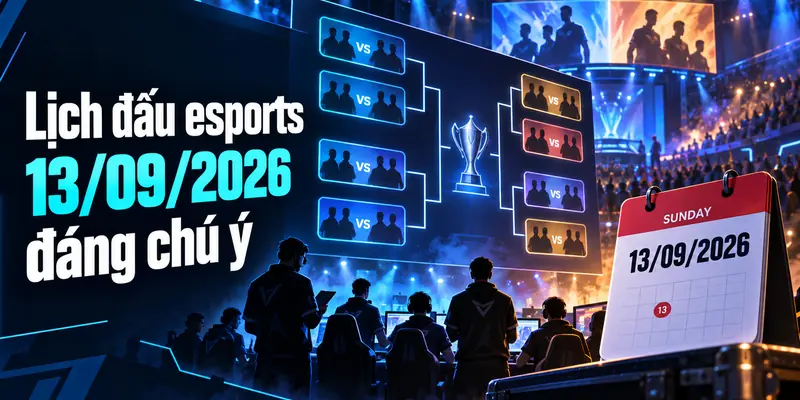 Lịch đấu esports 13/09/2026 với các giải LMHT, Dota 2, Valorant và CS2