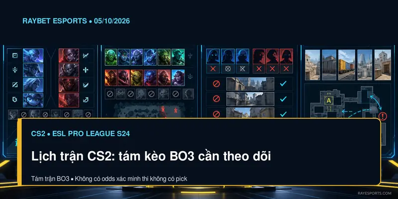 Soi kèo ESL Pro League S24 ngày 05/10: phân tích map và nhịp round trong tám trận BO3