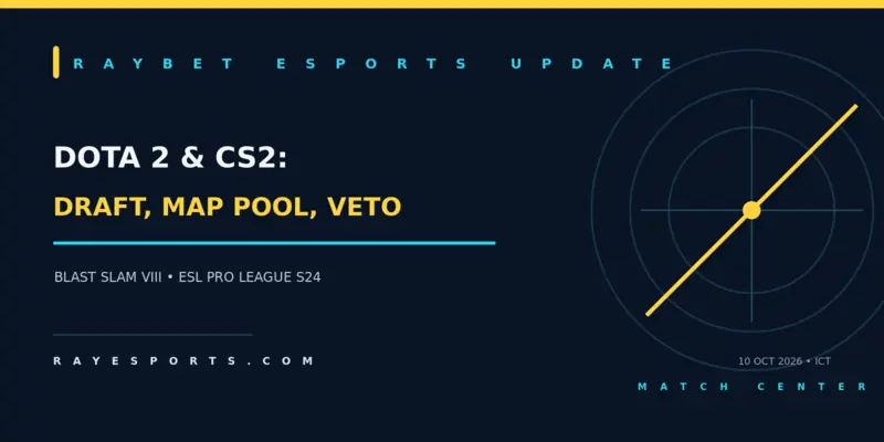Dota 2 và CS2: Draft, Map Pool, Veto trước các trận playoff ngày 10/10